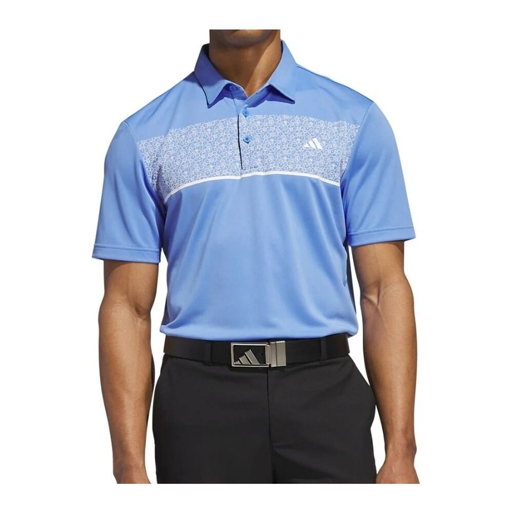 Adidas Golf Polo Shirt Men's Sz Small Performance Fit Light Blue Tennis Top